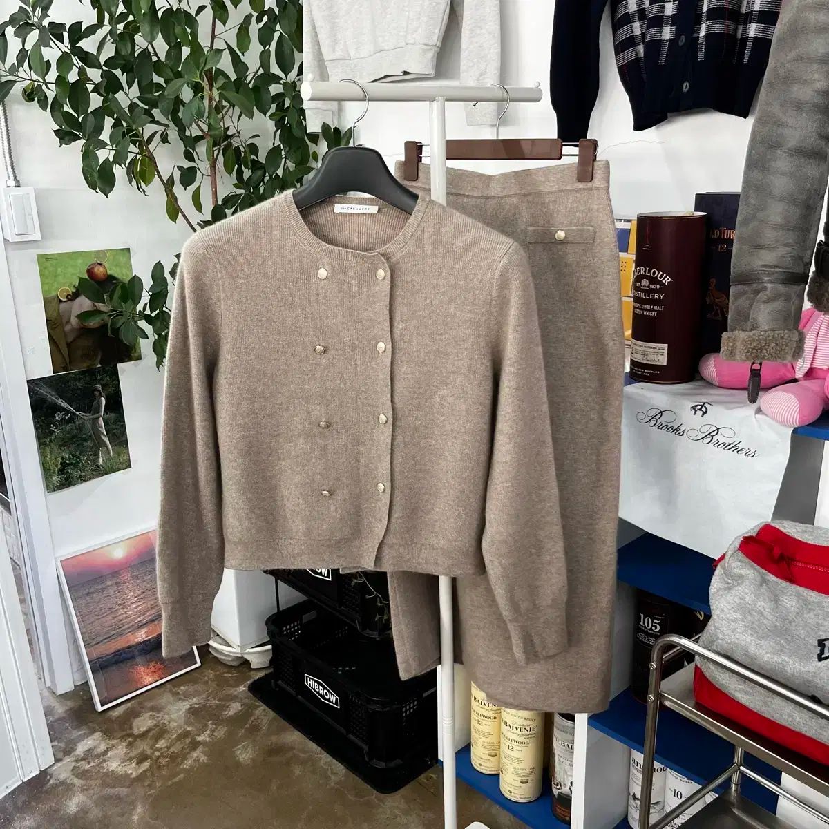 the CASHMERE カシミヤ ブレンド カーディガン|スカート セットアップ 90 64