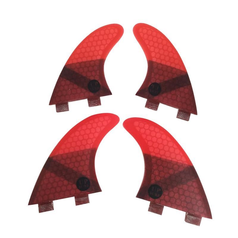 K2.1サイズ 4枚セット Tabs サーフィン カーボンsurfboard サーフボードフィンDouble fins UPSURF レッド