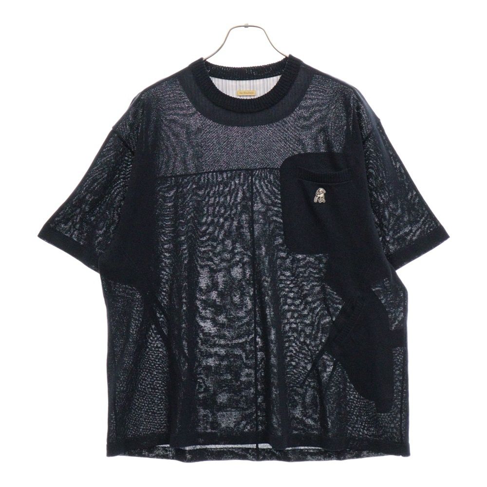 the Shepherd UNDERCOVER (ザ シェパード アンダーカバー) 24SS 和紙混 ペーパーニット 半袖セーター ネイビー US1D4901