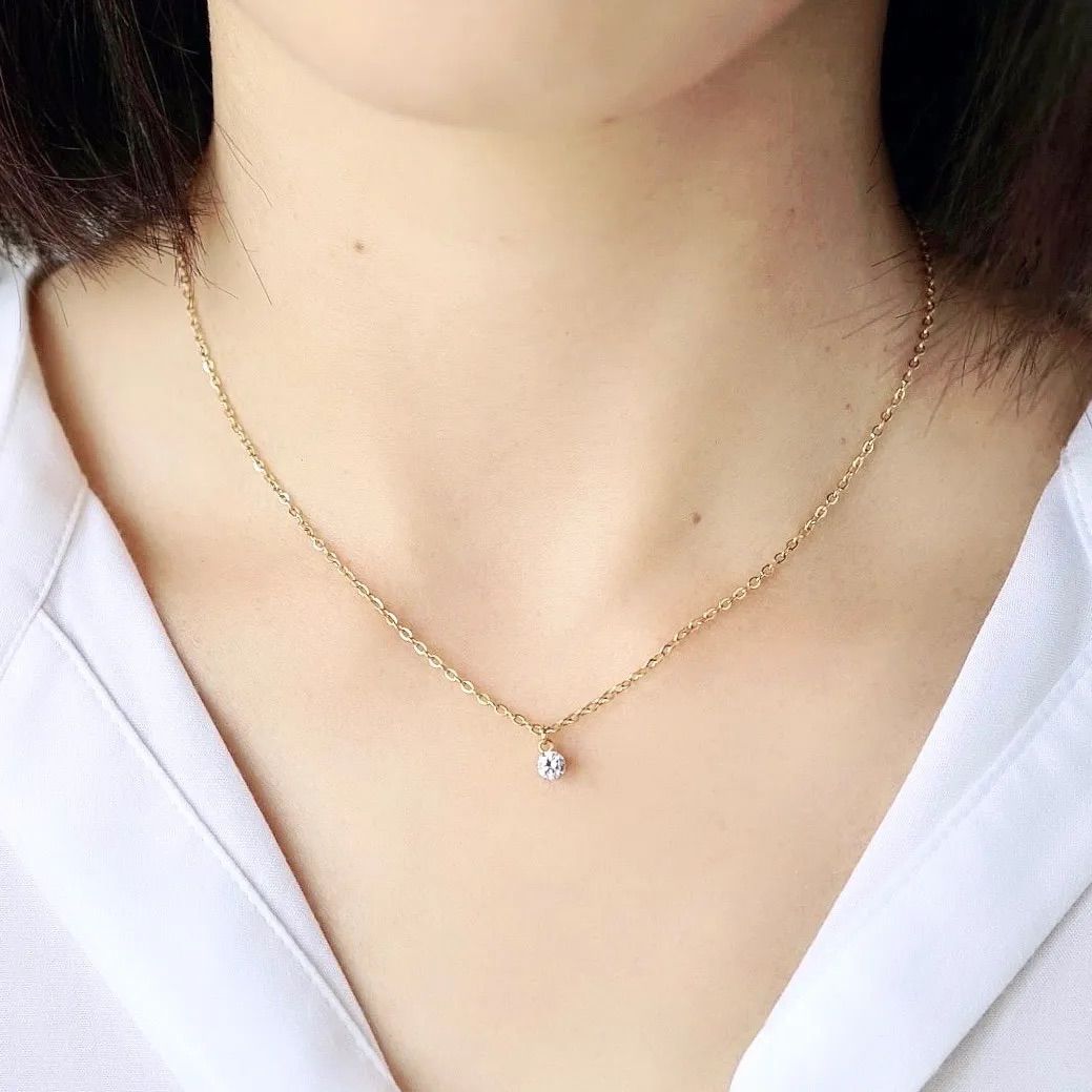 ete エテ　キュービックジルコニア　ネックレス　ゴールド つけっぱなしok! キュービックジルコニアのネックレス ete agete