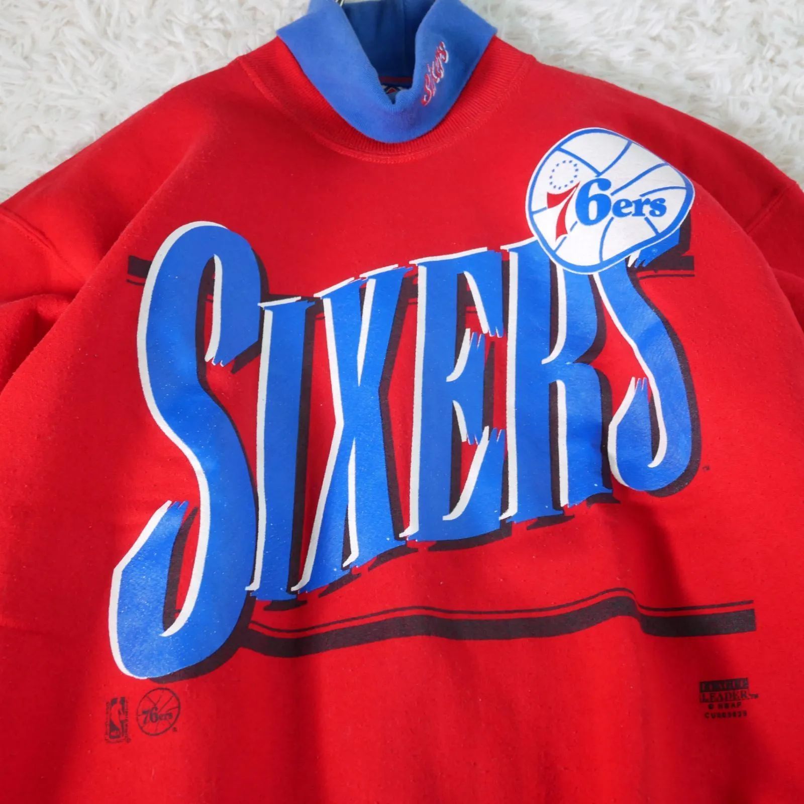 USA製】LEAGUE LEADER フィラデルフィア 76ers NBA 90s RED×BLUEカラー 