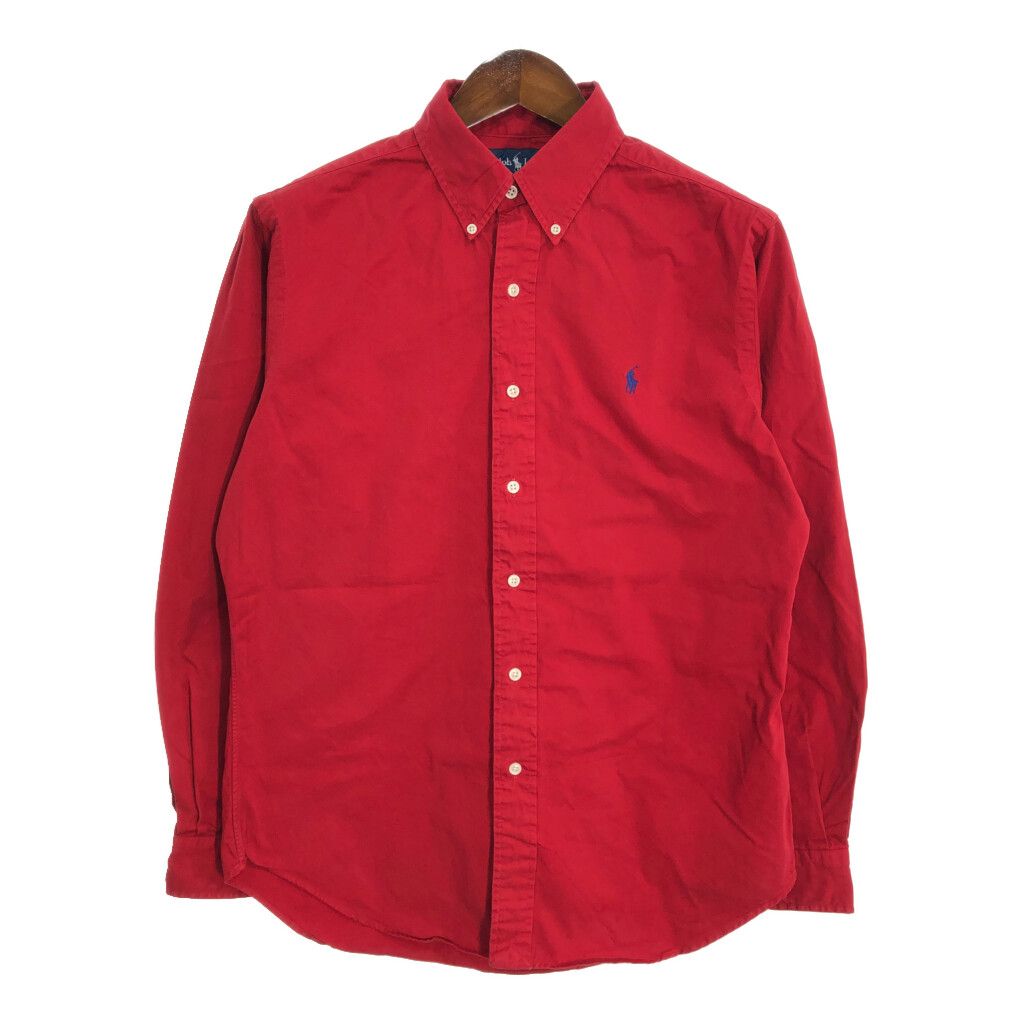 RALPH LAUREN ラルフローレン ボタンダウン 長袖シャツ レッド (メンズ M) 中古 古着 R2603