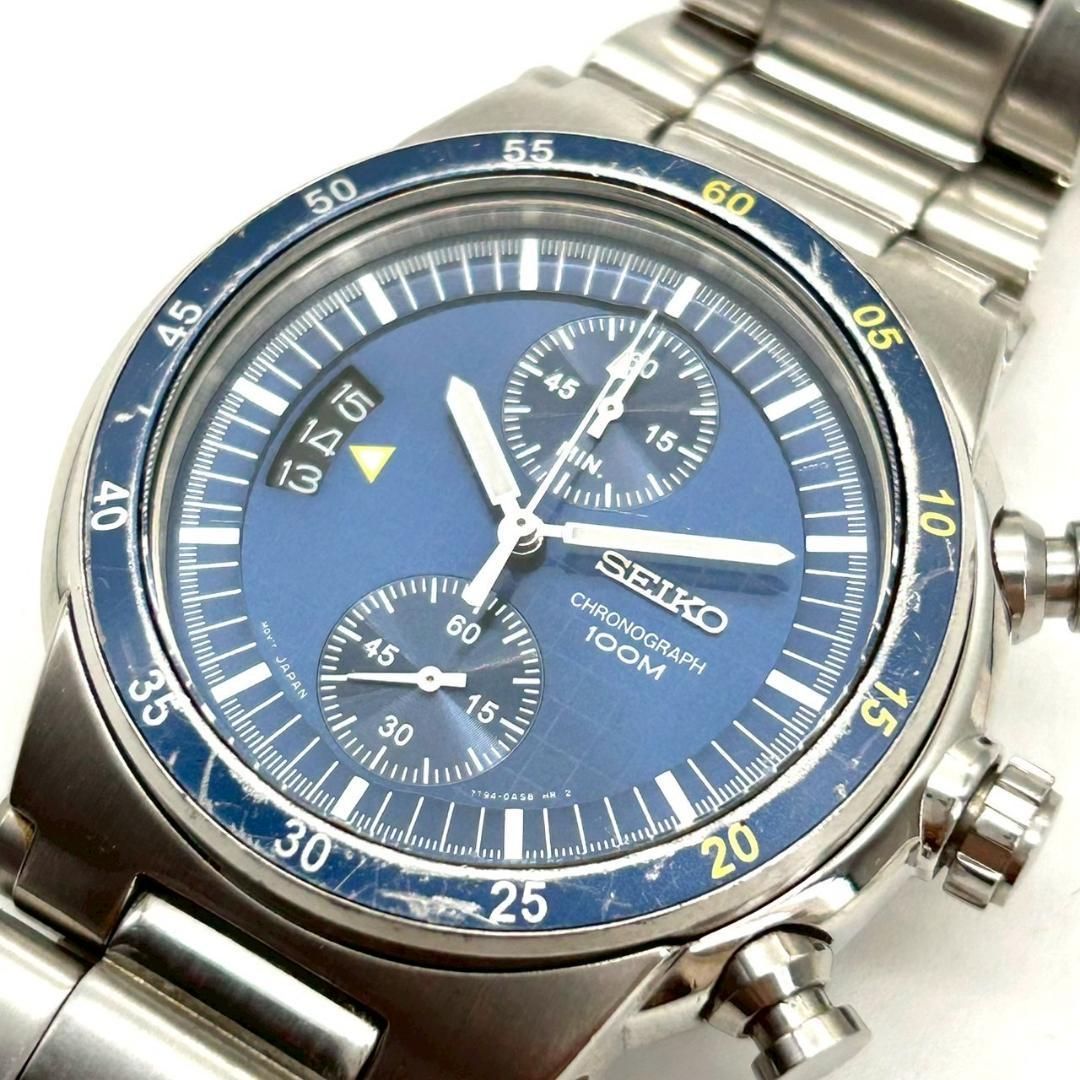 B009 SEIKO セイコー クロノグラフ ブルーダイアル メンズウォッチ 