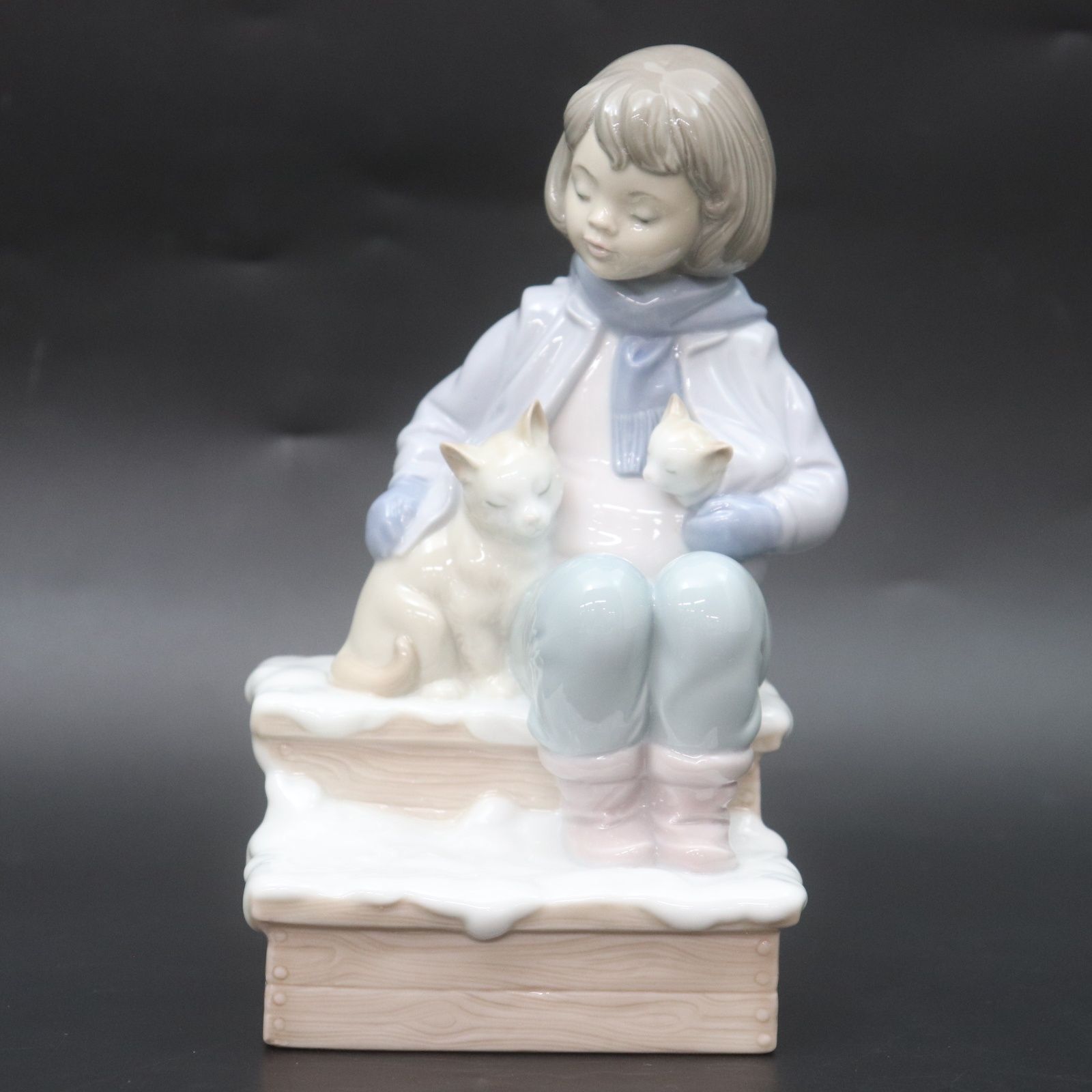 美品】LLADRO リヤドロ No.5743 私のことも忘れないで 猫 女の子
