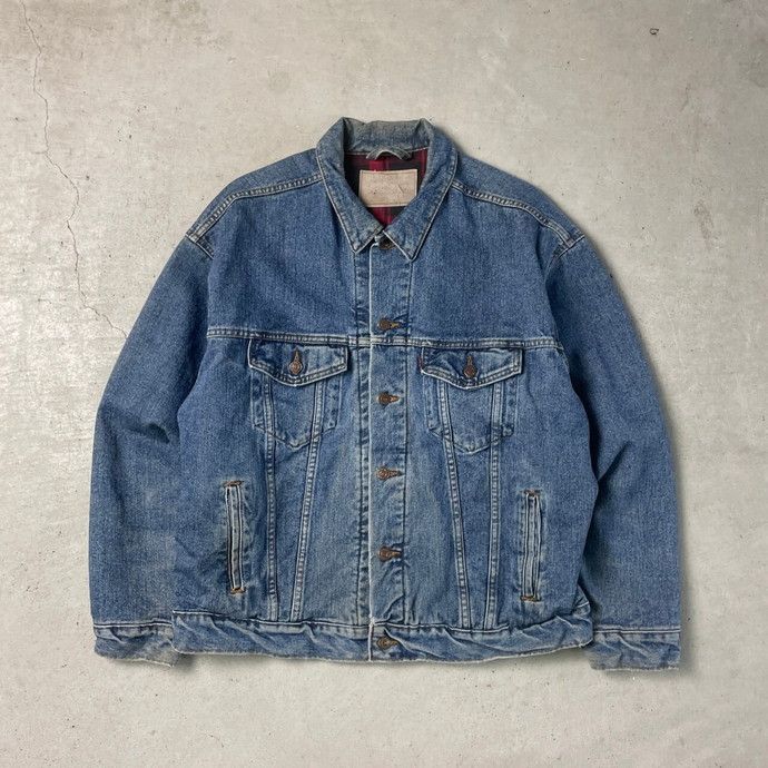 Levi's(リーバイス) / 90s/USA製/裏地チェック/汚れ有/Gジャン/S
