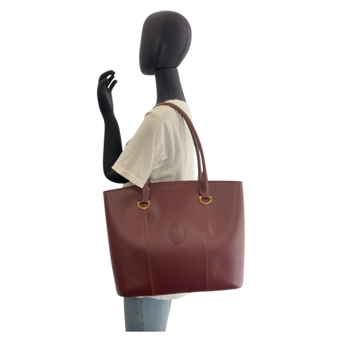 美品 CARTIER カルティエ マストライン ボルドー ゴールド金具 レザー