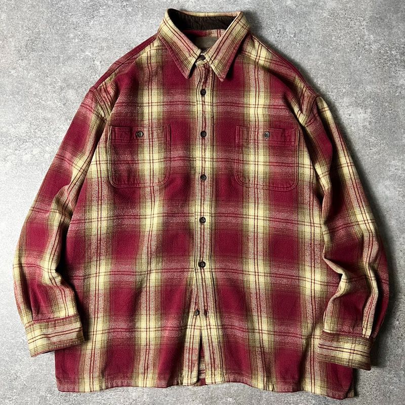 00s ウールリッチ シャドーチェックネルシャツ L 好配色 90's