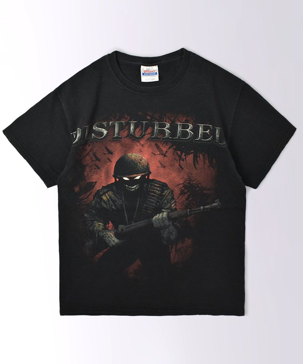 00sDISTURBEDディスターブド バンドTシャツ 2009ツアーT 黒両面 - トップス