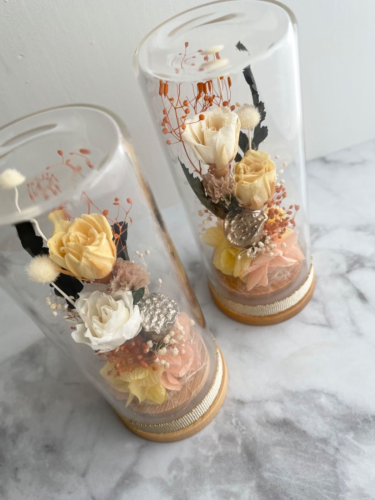 プリザーブドフラワー＊ガラスケース対 蓮&タッセル ＊ 仏花 お彼岸 敬老の日 プリザーブドフラワー＊ガラスケース対 蓮 タッセル入＊仏花
