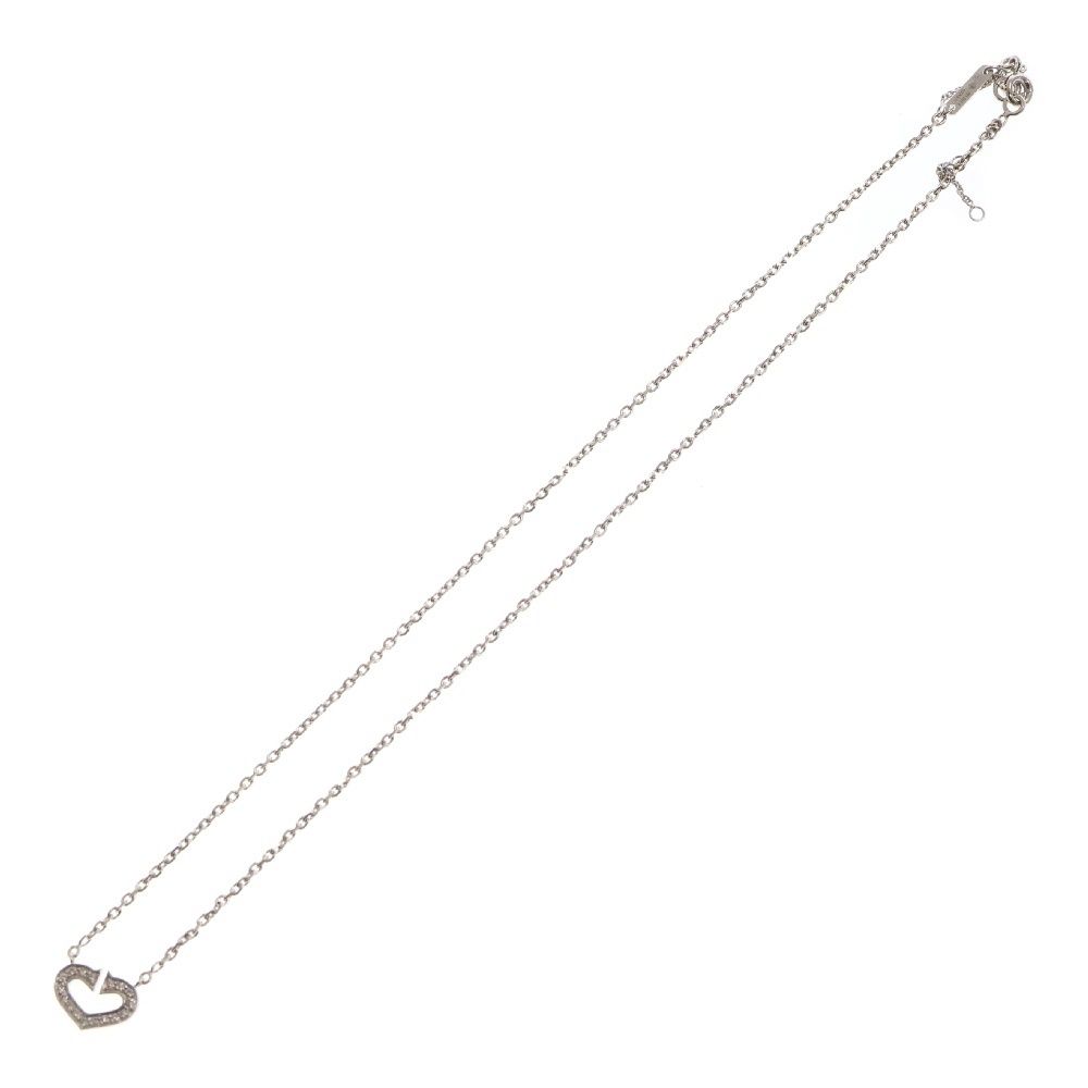 Cartier (カルティエ) Cハート パヴェ ダイヤ ネックレス 750 K18 WG  