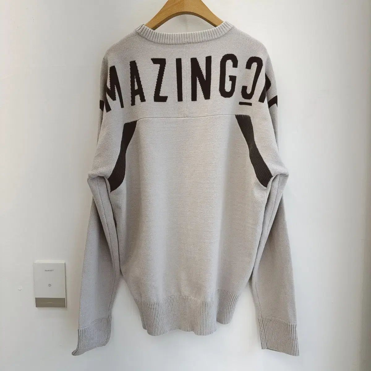 AMAZINGCRE(アメージングクリー) メンズ ゴルフ ニット セーター グレー 染めよう large₍ラージ)