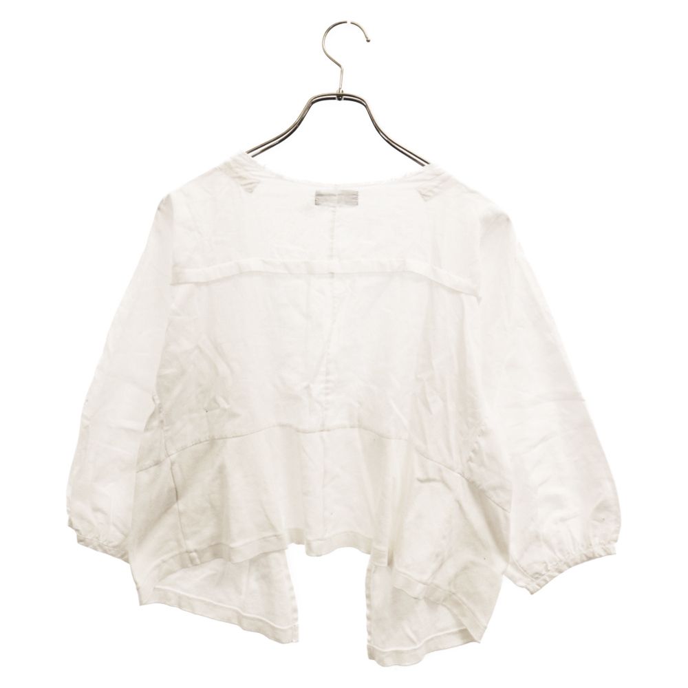 COMME des GARCONS - tricot COMME des GARCONS トリコ コム デ ギャルソン 08SS コットン リボン シャーリング 長袖ブラウス ホワイト TA-T037 AD2007 レディース tricot COMME des GARCONS (トリコ コム デ ギャルソン) 08SS