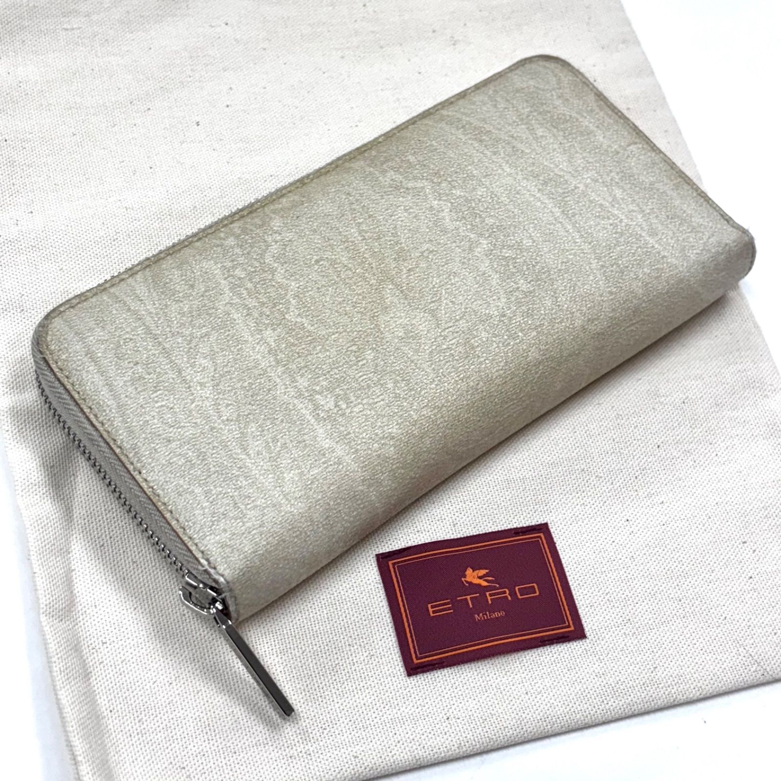 美品⭐️ETRO エトロ】 ペイズリー柄 ラウンドファスナー長財布