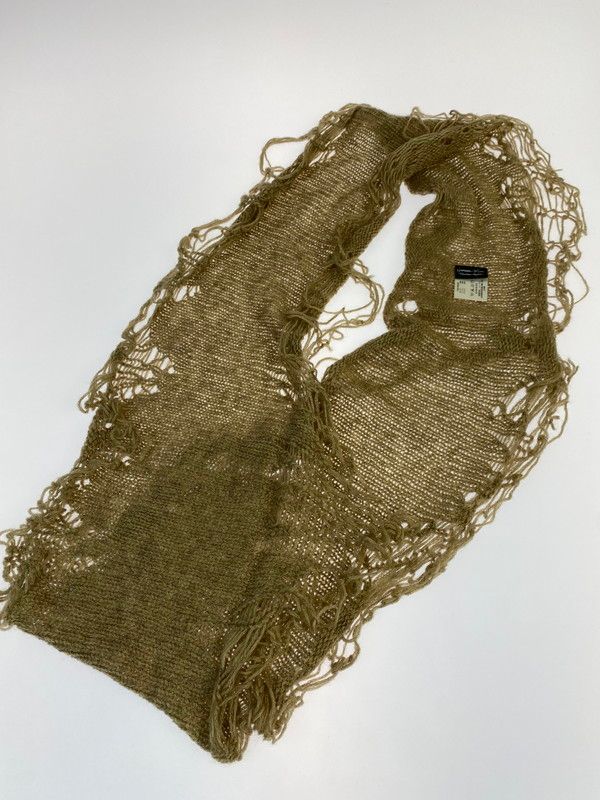NUMBER N INE ナンバーナイン DISTRESSED SNOOD F09-NK030 09AW ストール マフラー ネックウォーマー スヌードモヘア混 ニット ブラウン 187-250427-em-12-min