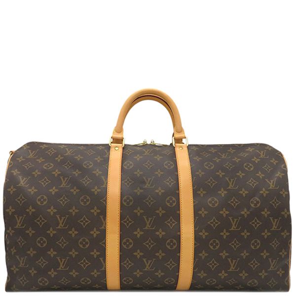 ルイヴィトン LOUIS VUITTON ボストンバッグ キーポル バンドリエール 55 モノグラムキャンバス モノグラム ゴールド金具 茶 鍵 パドロック M41414 SD0064