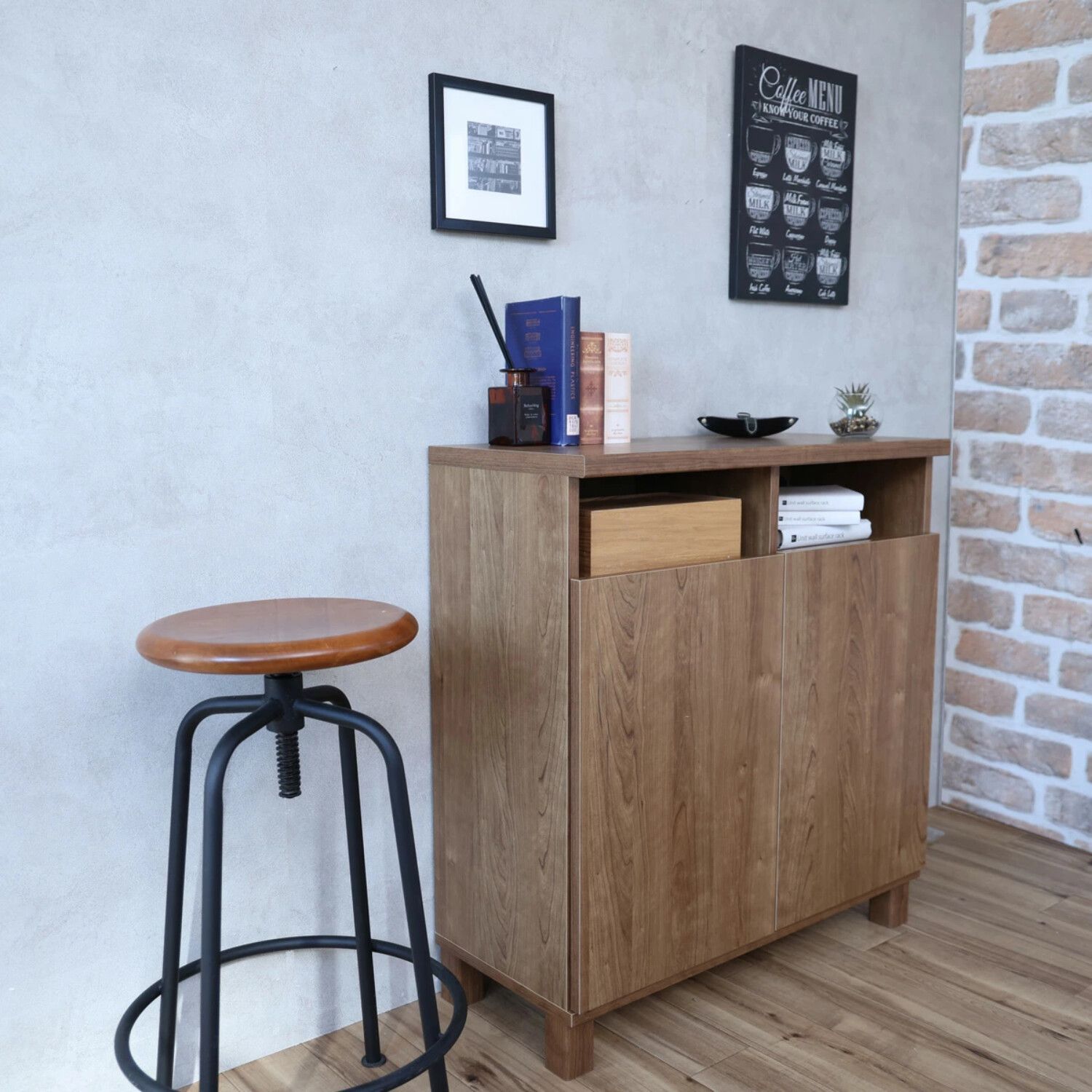 【本物保障】 ♪ キャビネット カウンター ナチュラル 幅74cm 収納棚 組立式