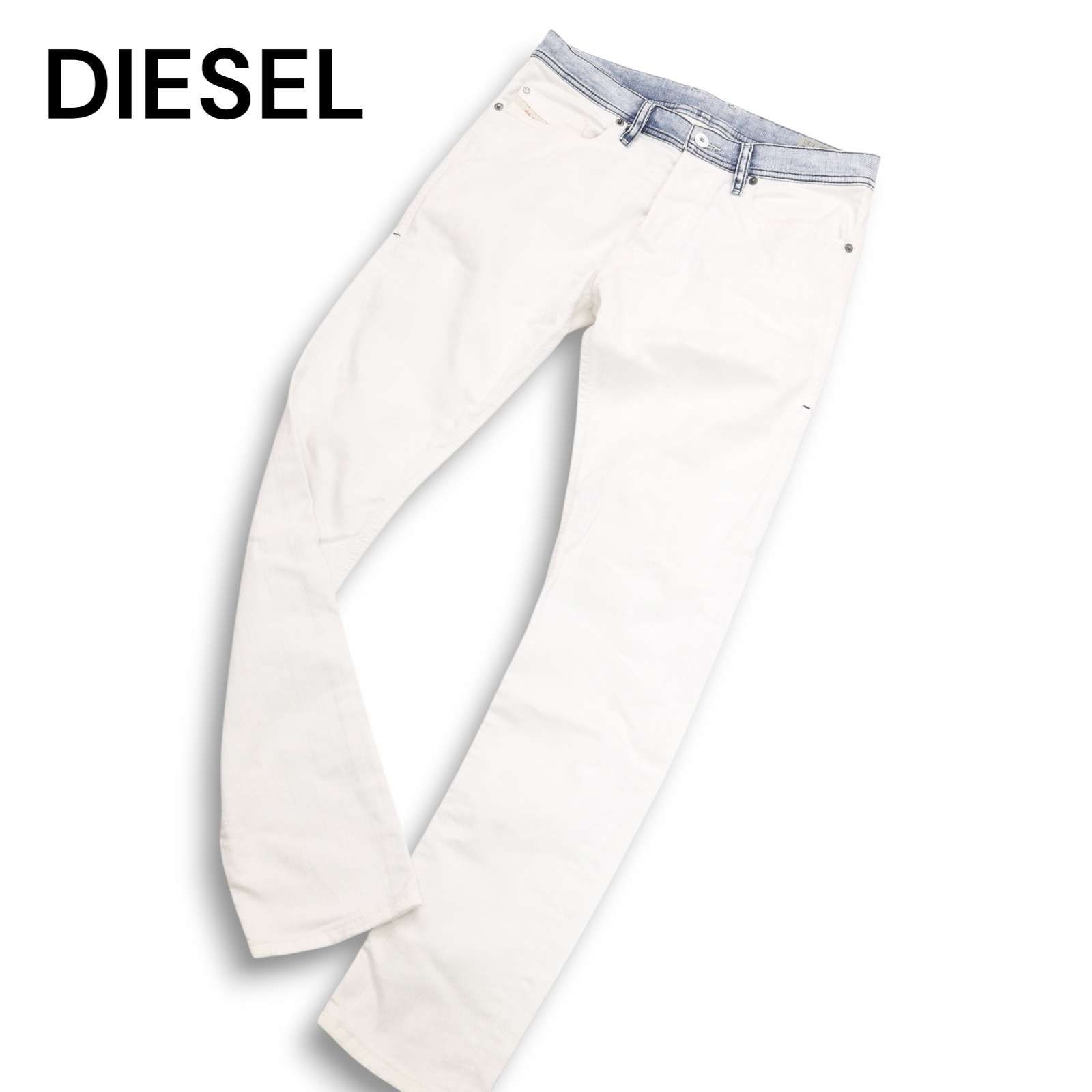 Diesel ホワイト デニムパンツ スリムフィット 0840R TEPPHAR DIESEL 