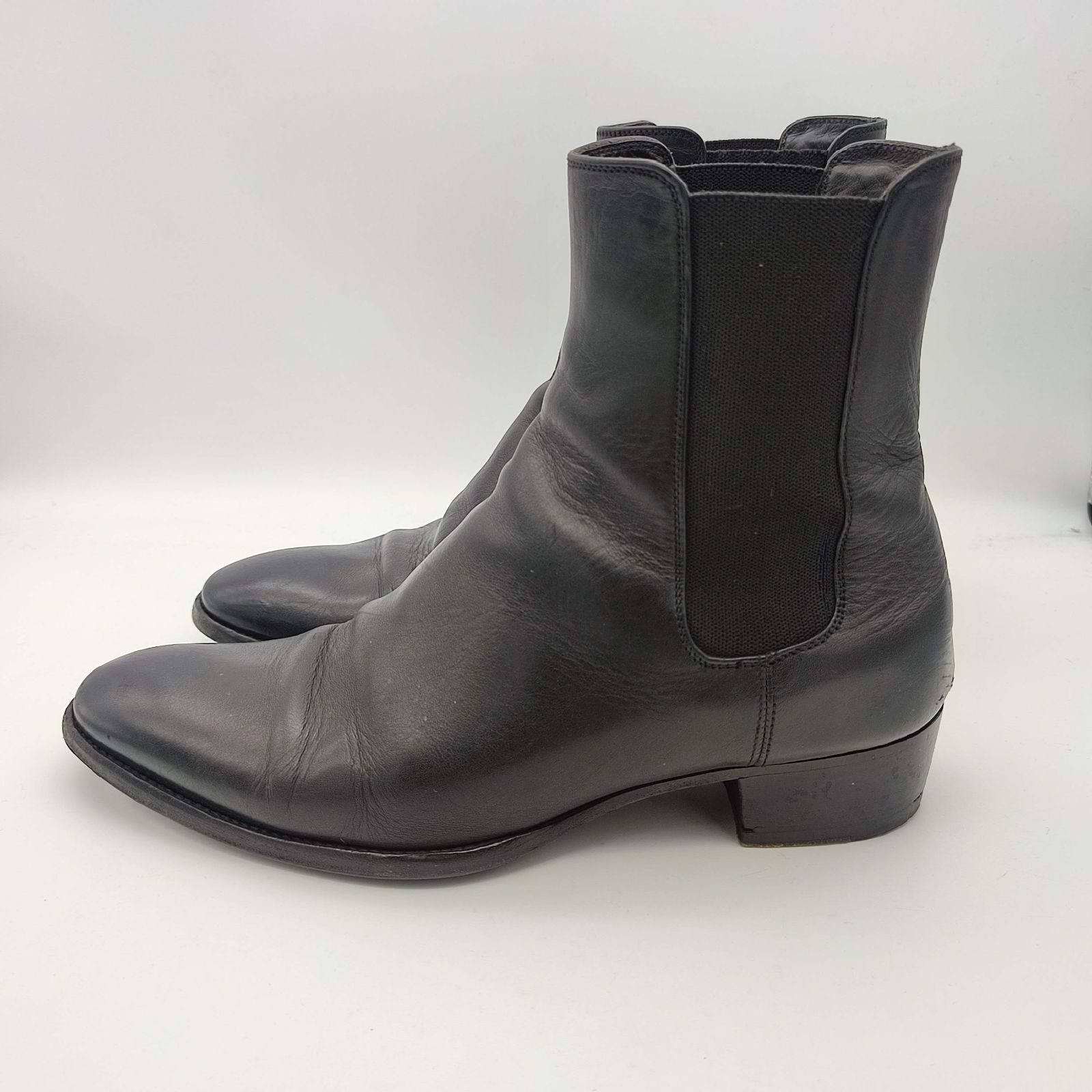サンローラン サイドゴア チェルシーブーツ ブラックレザー 39 - メルカリ