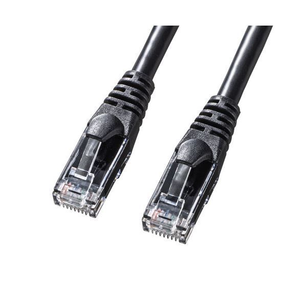 サンワサプライ カテゴリ6Aより線LANケーブル 0.5m ブラック KB-T6AY-005BKX5