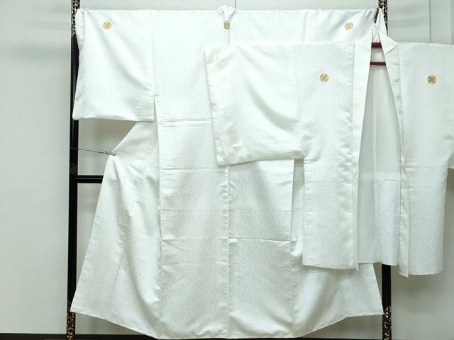 100％品質。 平和屋着物 上 男性 色紋付 羽織セット キングサイズ 白地 花菱地紋 舞台衣装 洗える着物 CZAA3645s5 上昇志向の