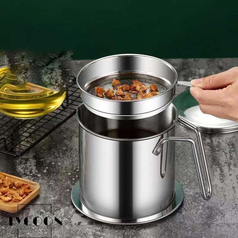 1点オイルポット 油ろ過器 キッチン用品 オイルポット 耐熱ガラス 油こし器 油こし イル残留物をろ過