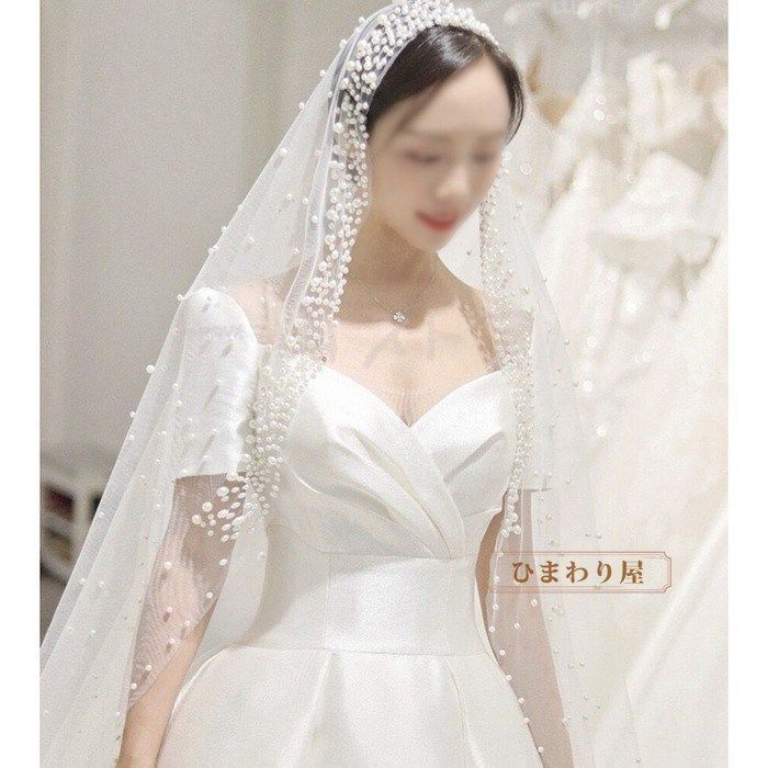 【新品未使用】ウェディングロングベール 結婚式 新品未使用】ロングベール ウエディングベール レディース
