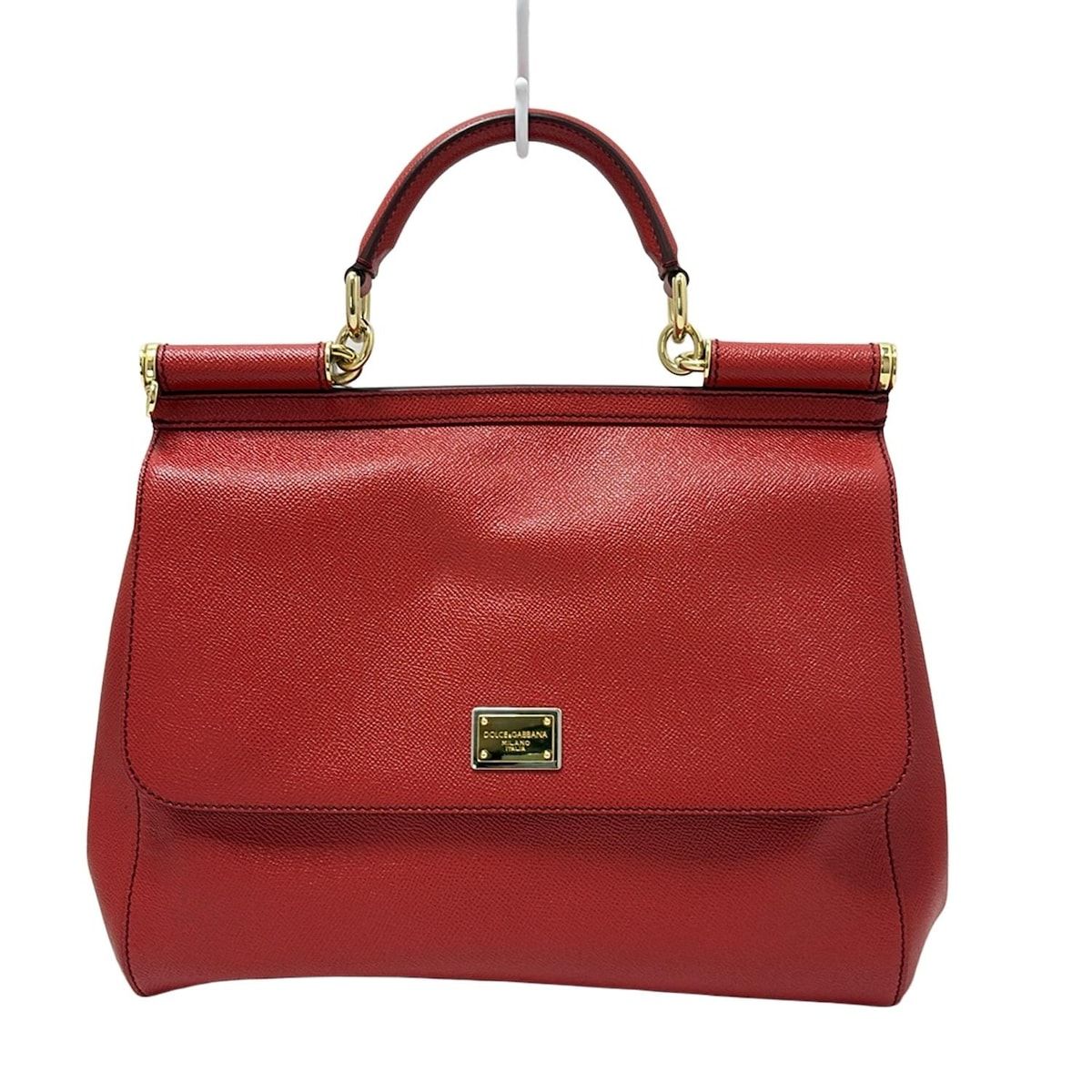 DOLCE-GABBANA ドルチェアンドガッバーナ ハンドバッグ シシリー レッド レザー