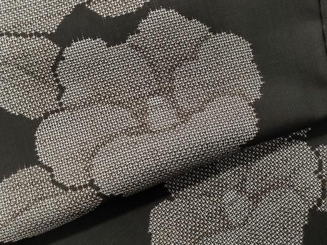 平和屋着物○本場大島紬 9マルキ 泥染め 地空き 椿 正絹 逸品