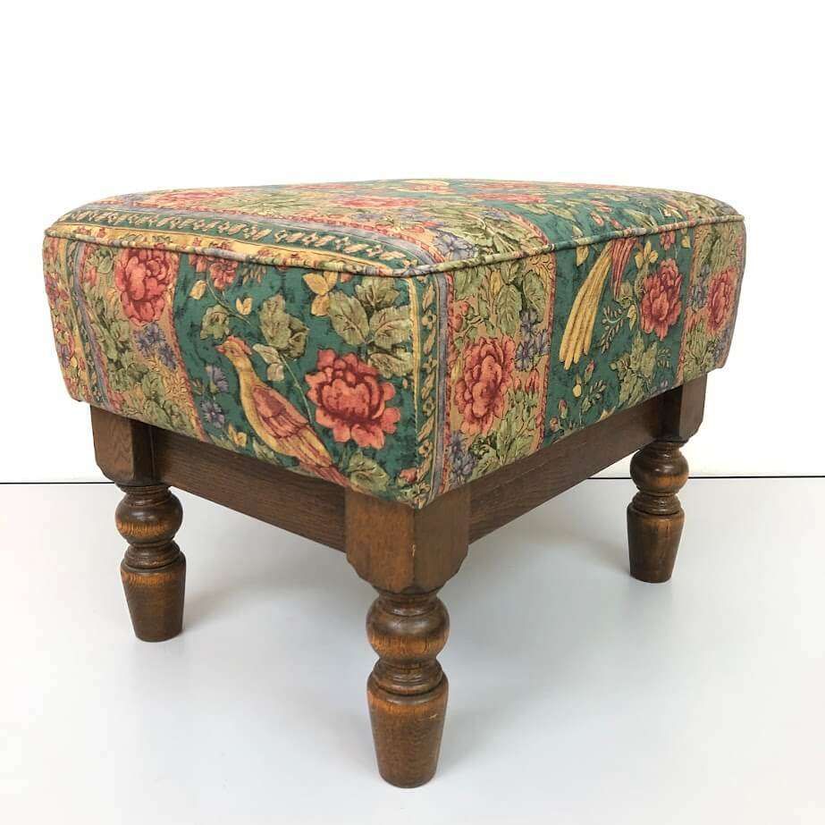 美品！三越家具Brugge(ブルージュ) オーク材クラシック スツール グリーン MITSUKOSHI(三越家具)の高級家具、Brugge（三越ブルージュ）の