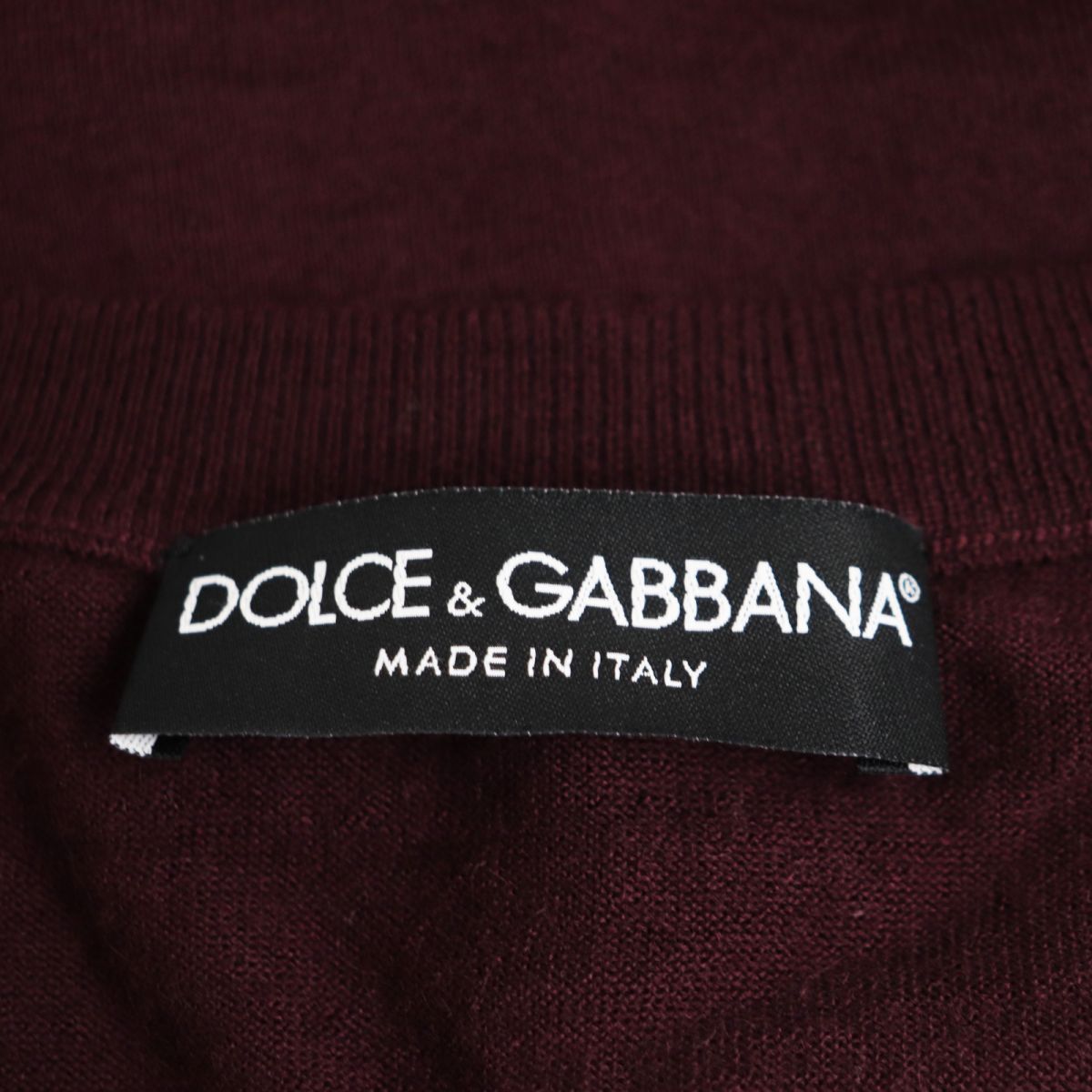 極美品○黒タグ DOLCE＆GABBANA ドルチェ＆ガッバーナ カシミヤ100％ V