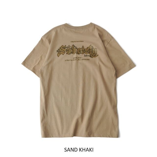 [ Subciety ] GOLD LEAF TEE サブサエティ Tシャツ / 108-40010 (SAND KHAKI)