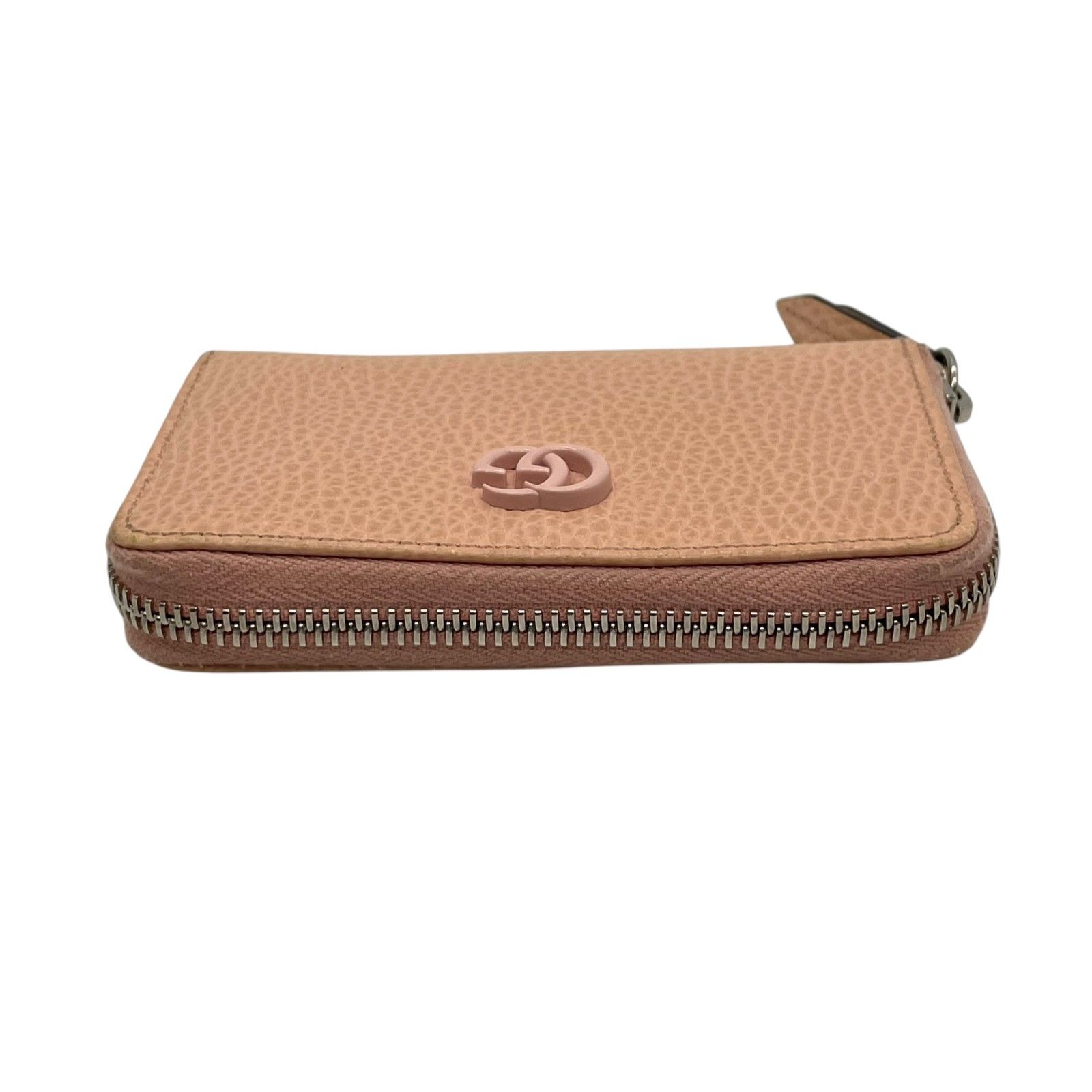 極美品 グッチ GUCCI カードケース 644412 レザー ピンクベージュ 
