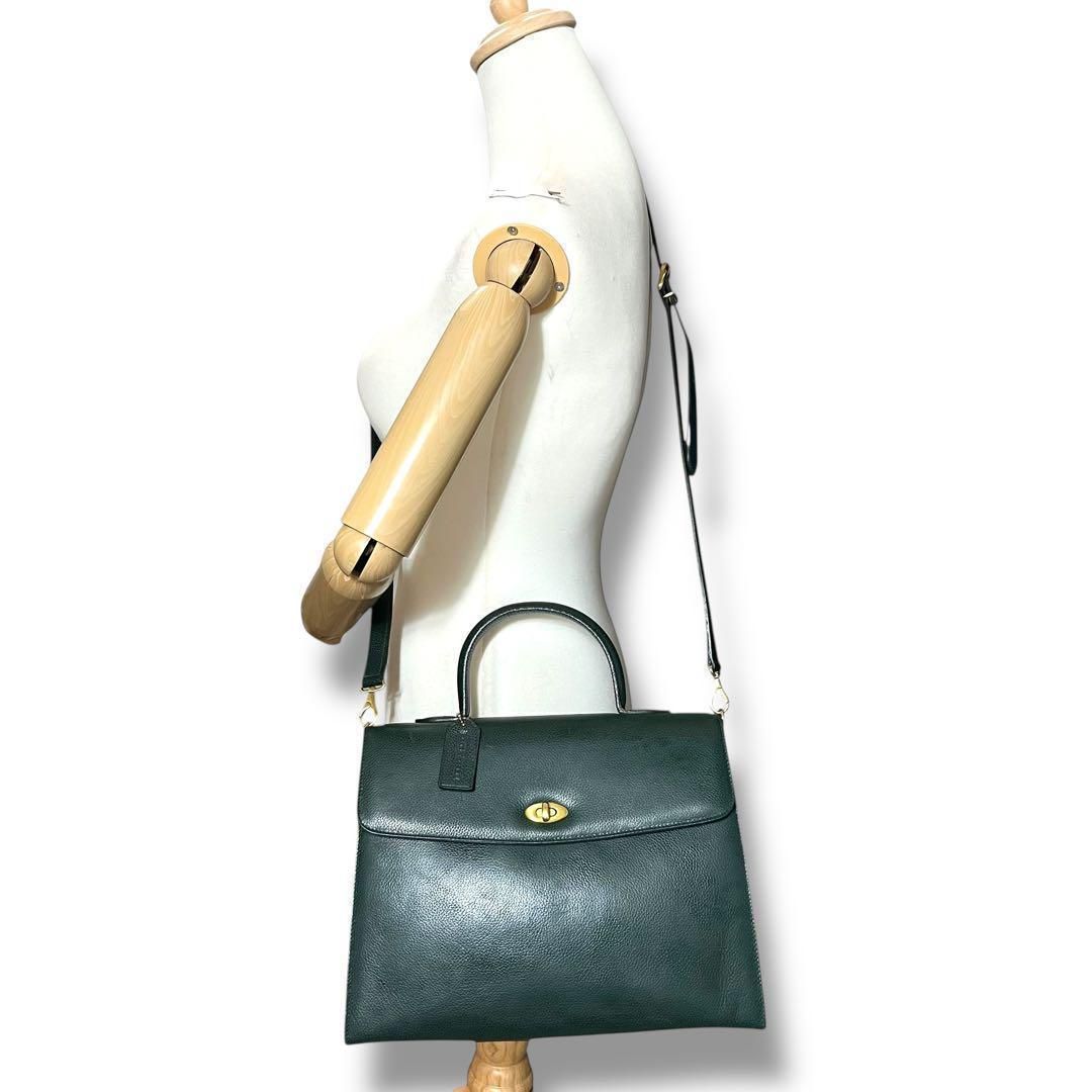 ⭐️希少⭐️オールドコーチ マディソンコレクション 2way ハンドバッグ グリーン Rare】Vintage Coach Green Leather bag - メルカリ