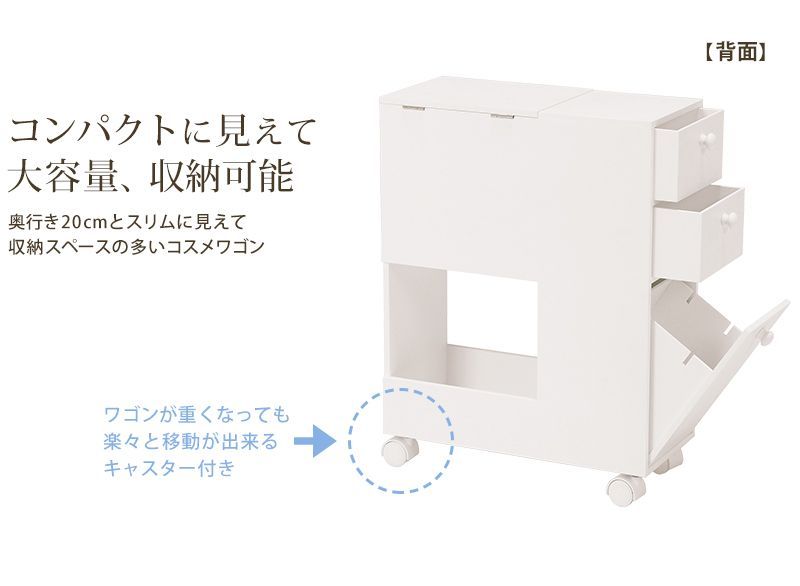 コスメワゴン（ホワイト） MUD-6648WH - メルカリ