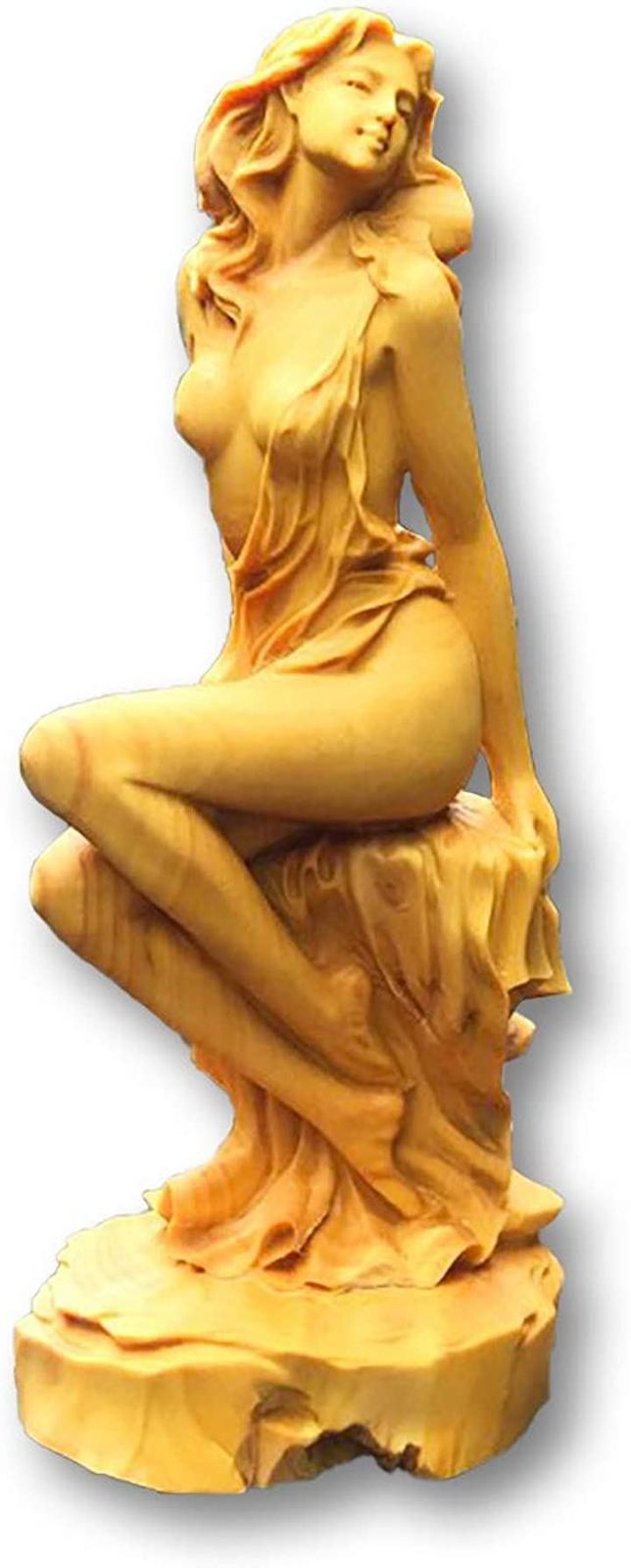 VICHE CATT ツゲの木彫り 女神 ヌード 美少女 木製 彫刻 置物 高さ