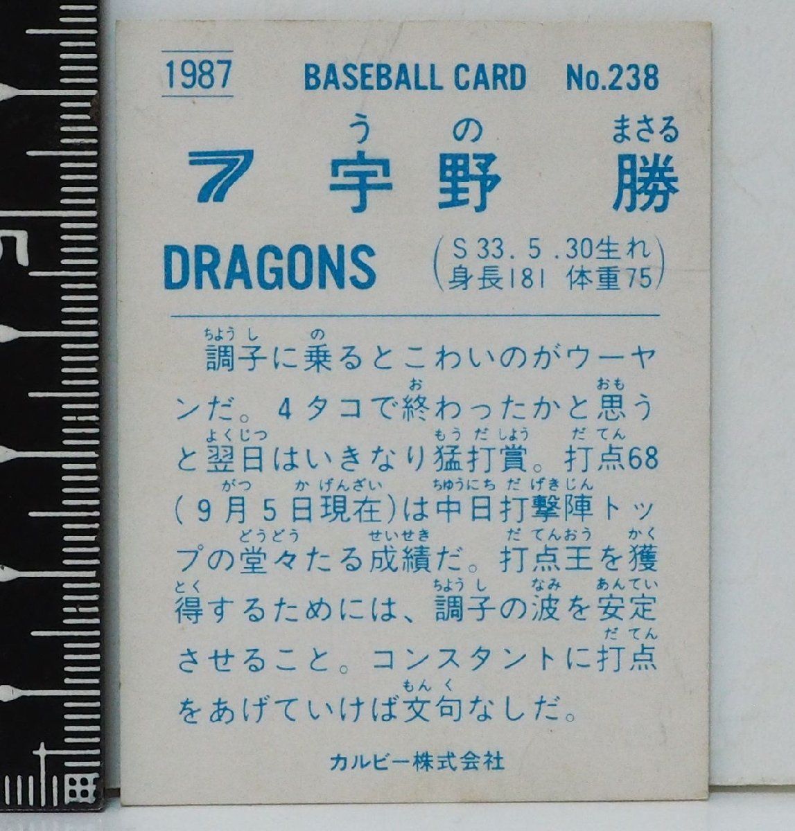 83年カルビープロ野球カード No.448 宇野勝 山陽限定版 中日ドラゴンズ プロ野球カード(復刻版)中日ドラゴンズ 宇野 勝 - メルカリ