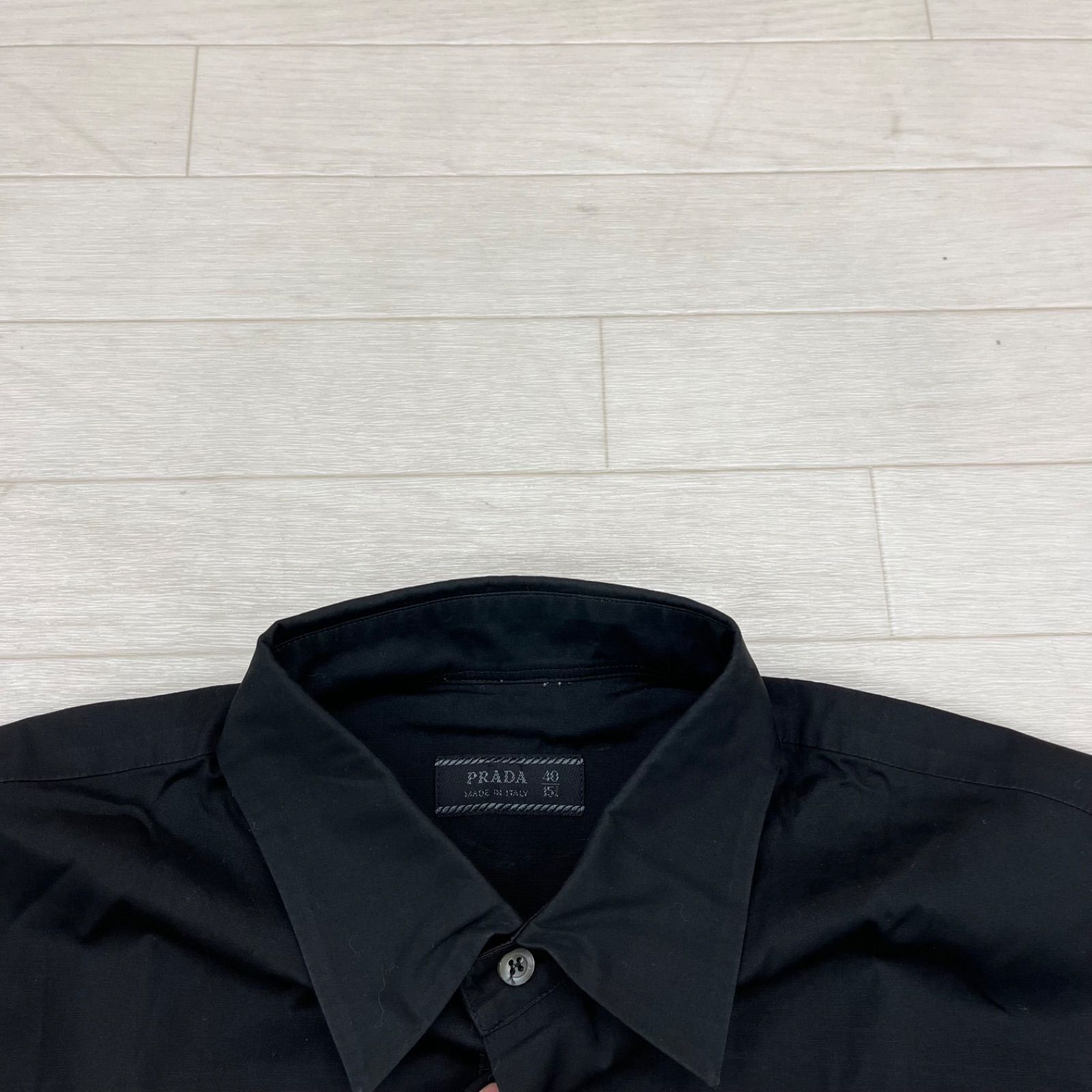 PRADA プラダ 長袖シャツ ブラック サイズ40 マジックテープ式 PRADA プラダ 長袖シャツ ブラック サイズ40 マジックテープ式
