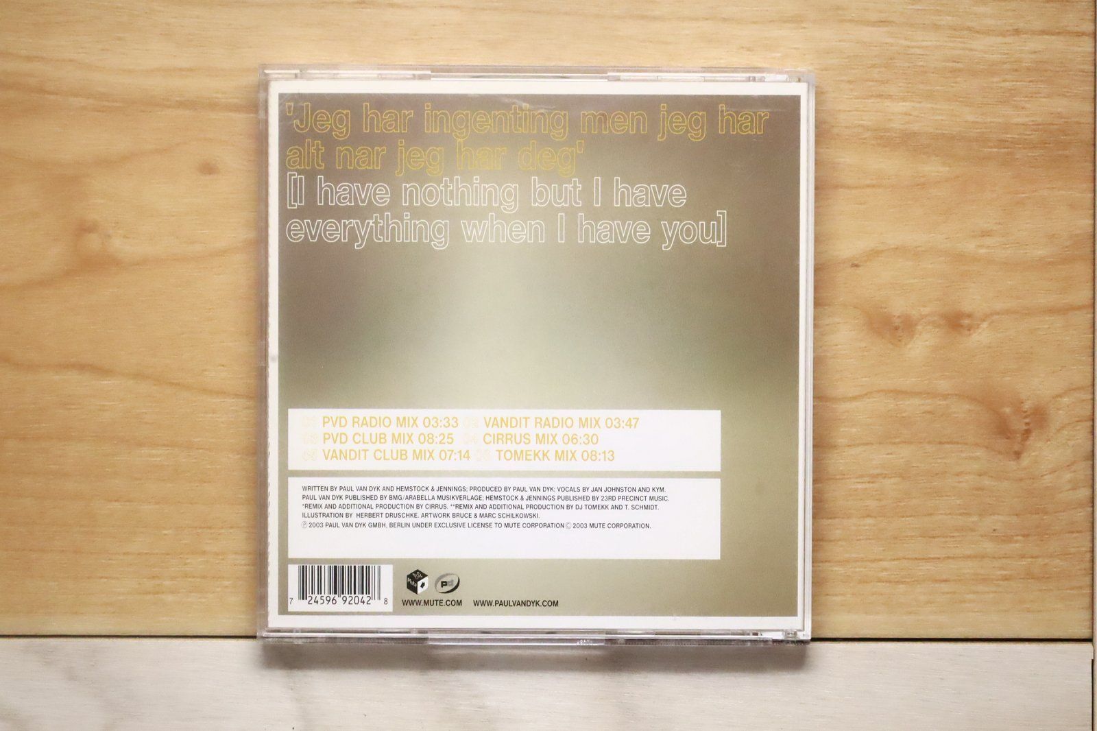 中古CD☆ポール・ヴァン・ダイク/Paul van Dyk□ Nothing But You