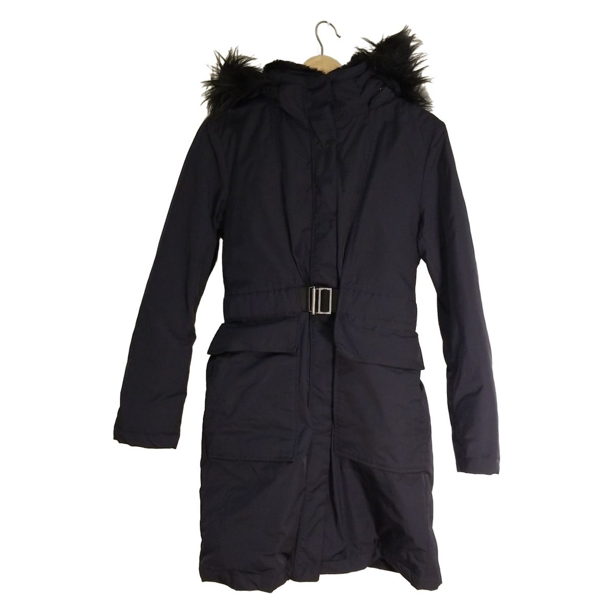 theory セオリー ダウンコート サイズP M レディース - ネイビー×黒 長袖|冬