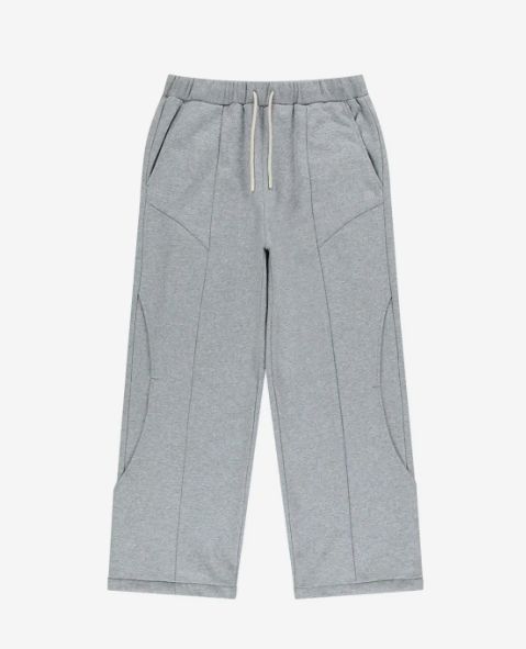 （ XL ） オフグリッド カーブ インシジョン ヘビー スウェット ワイド パンツ-メランジ グレー