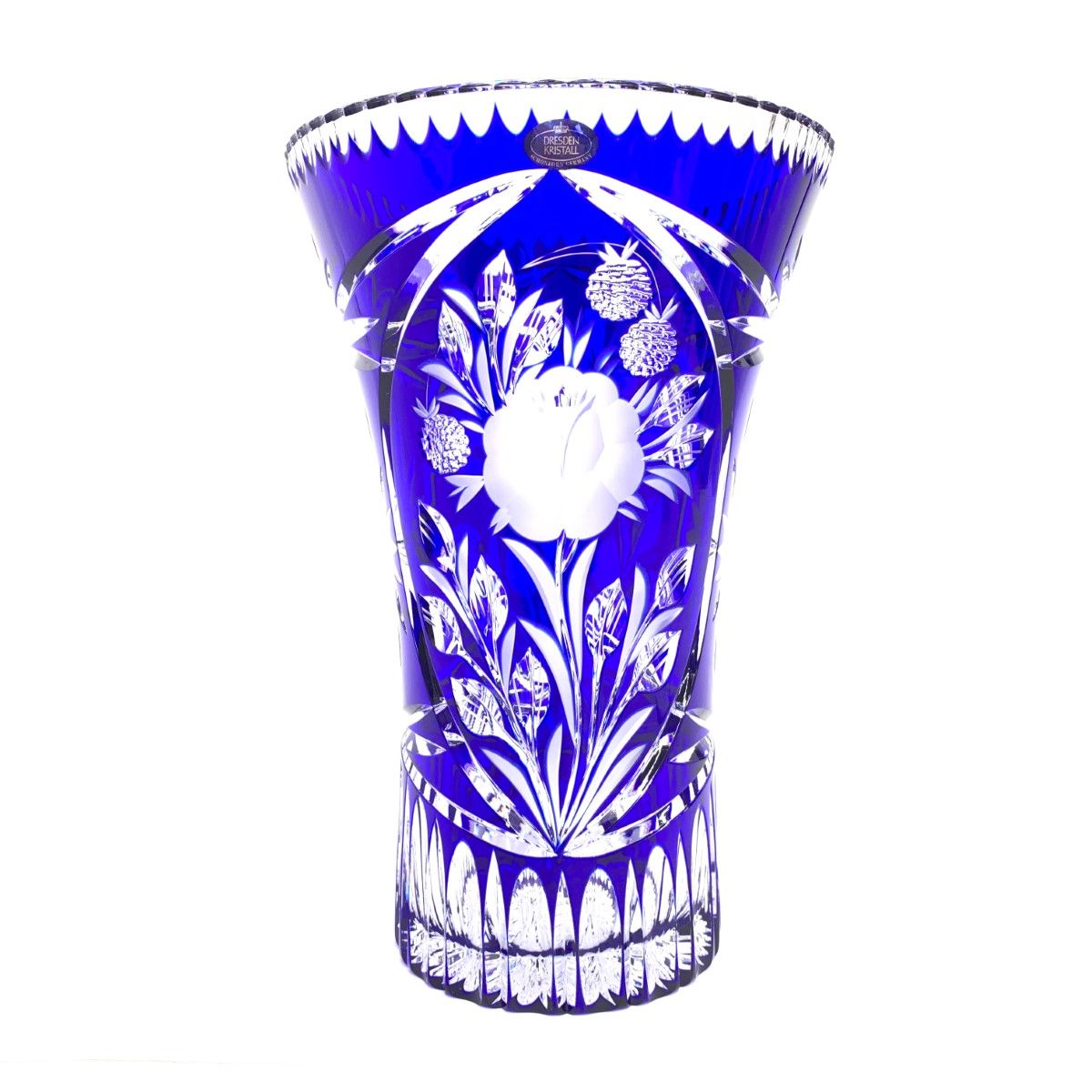 美品 DRESDEN KRISTALL ドレスデンクリスタル 花瓶 フラワーベース 