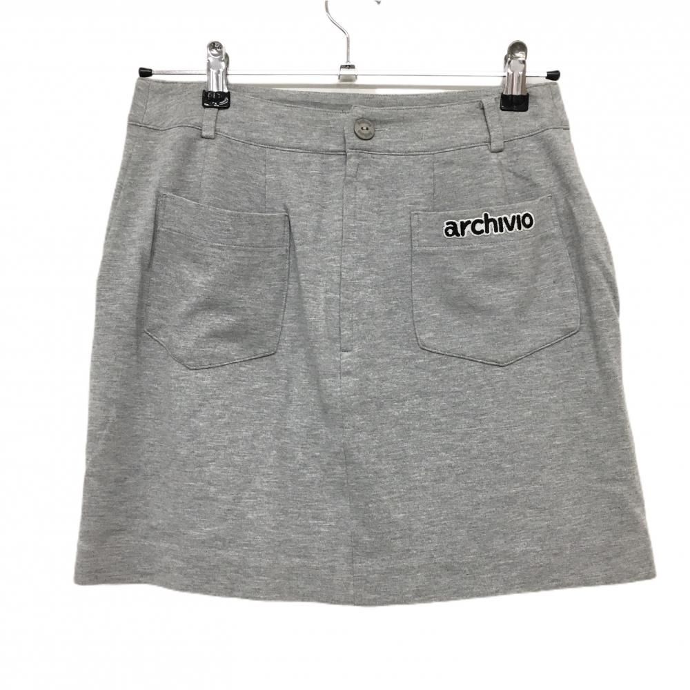 超美品】アルチビオ ストレッチスカート グレー×黒 スクエア