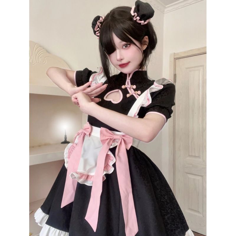 メイド服 大きいサイズ 3点セット:スカート+カチューシャ+カチューシャ ハロウィン コスプレ衣装 ロリータ レディース ハロウィン 仮装 クリスマス  チャイナドレス セクシー コスプレ ロリータ服 ワンピース可愛い かわいい 仮装 - メルカリ