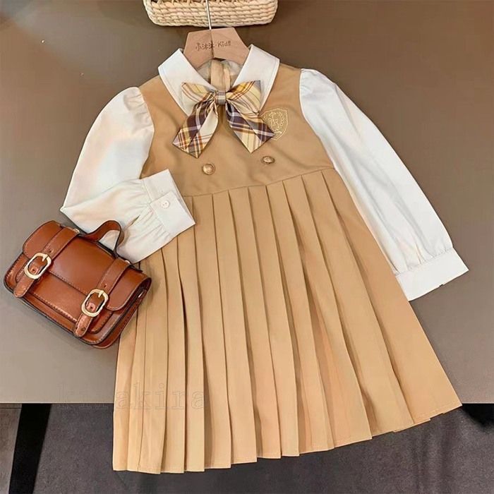 入学式 スーツ 女の子 ベビー服 ワンピース スーツ 卒業式スーツ フォーマルスーツ 子供スーツ キッズスーツ JK制服 長袖 春秋 重ね着風 小学生 フェイクレイヤード 90cm 100cm 110