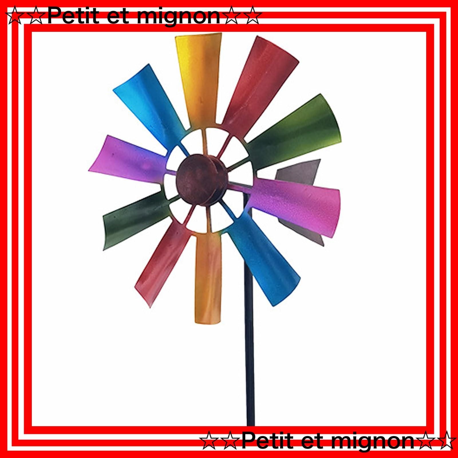 【即日発送】カラフル ウィンドスピナー ガーデニング雑貨 レトロ風 丈夫 鉄製 風車 屋外 風見鶏 Hyack