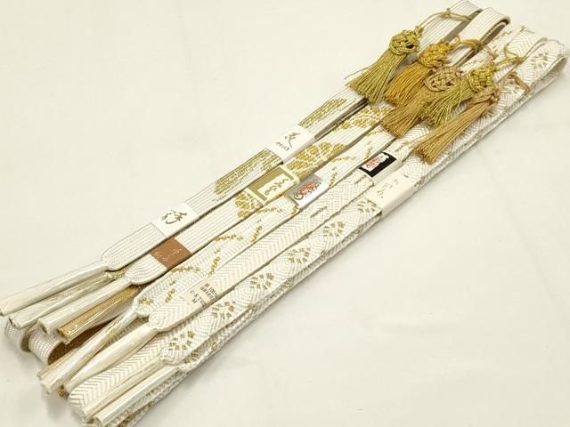 平和屋着物●和装小物 上質な帯締め5本セット 礼装用 高麗組 綾出し 唐組 笹浪組 金糸 亀房付き ♥ AABB7080ay