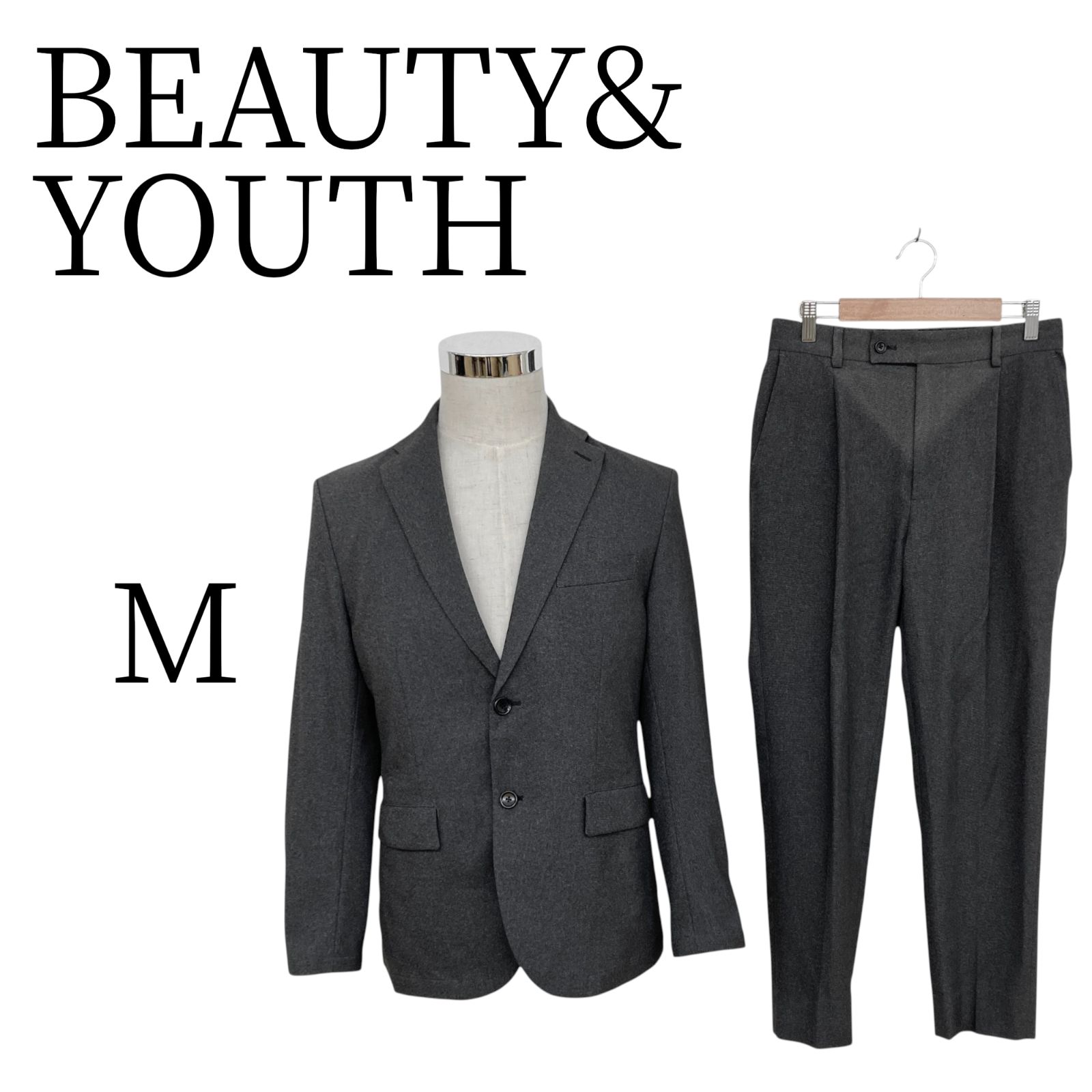 BEAUTY-YOUTH ビューティー＆ユース ダークグレー スーツ M