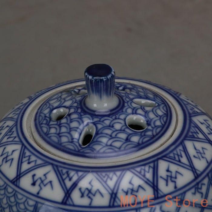 手磁器青花五良大甫香炉 香薫炉 香道具 現代工芸品 美術品 置物 手磁器青花五良大甫香炉 香薫炉 香道具 現代工芸品 美術品 置物