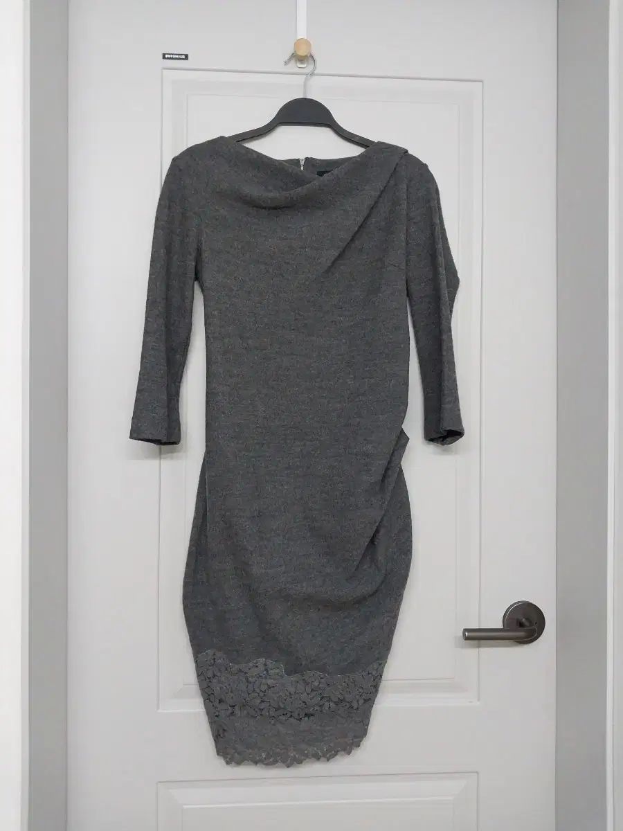 TIME タイム グレー レース 裾 7 富 ワンピース