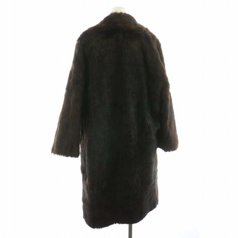 ノーブランド ミンクファーコート 毛皮コート ミドル 茶 ブラウン  